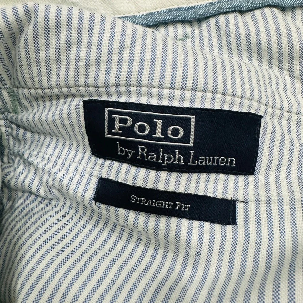 Polo Ralph Lauren‎ Pants Mens 38x32 Straight Fit Chino Pants Green Cotton Chinos